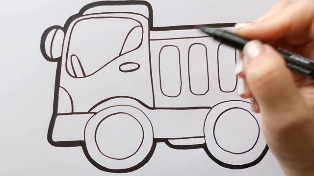 Как нарисовать ГРУЗОВИК / раскраска для детей / Нарисуй Ка смотреть онлайн