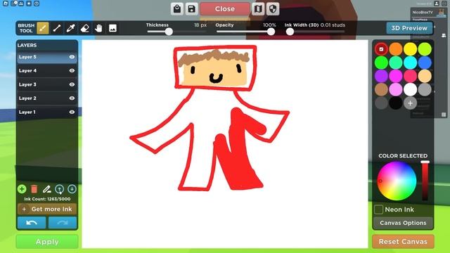 ONE COLOR Drawing Challenge In Roblox! смотреть онлайн