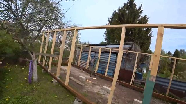 САРАЙ 9х3 СВОИМИ РУКАМИ. Всё строительство за 30 минут. смотреть онлайн