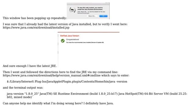 Apple: How can I eliminate this repeated Java Runtime Environment (JRE) pop-up window? смотреть онлайн