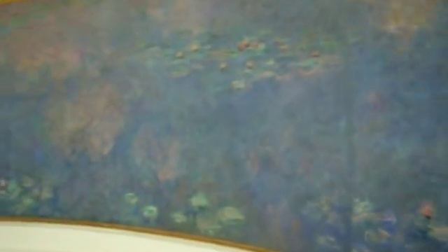 Close-up of Monet's Water Lilies in Orangerie Museum Paris France June 2008 смотреть онлайн