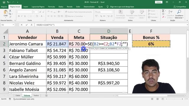TUDO sobre a FÓRMULA SE no Excel смотреть онлайн
