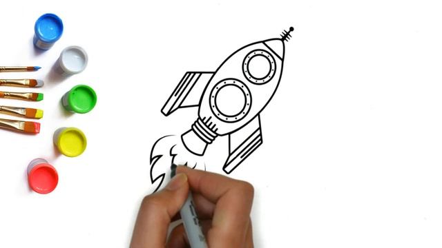 How to draw a rocket, space drawings, как нарисовать ракету, космические рисунки для срисовки смотреть онлайн