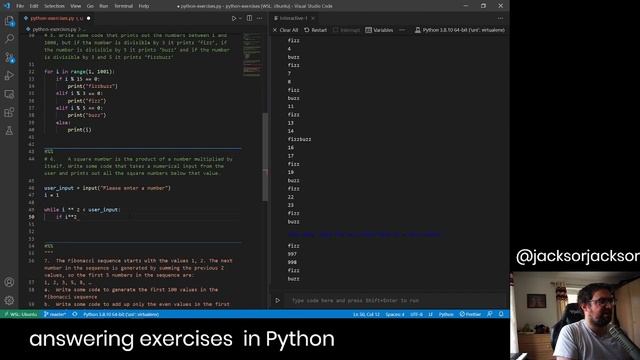 Going through today's exercises in Python смотреть онлайн