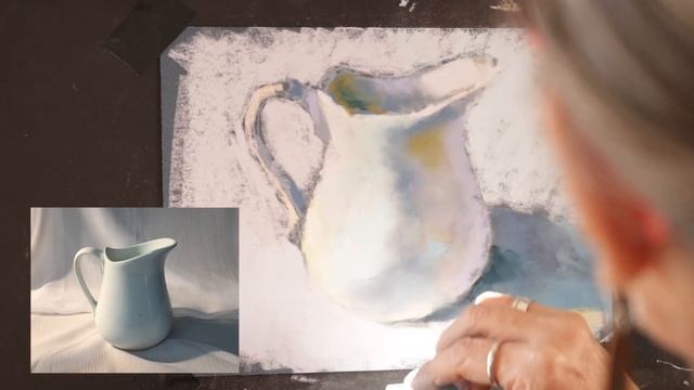 Pastel Painting - WHITE VASE смотреть онлайн