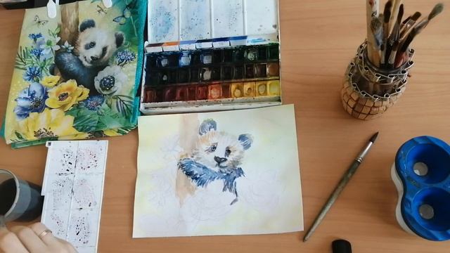Как нарисовать панду акварелью!#Рисование_для_всех, #DrawingForYou. смотреть онлайн