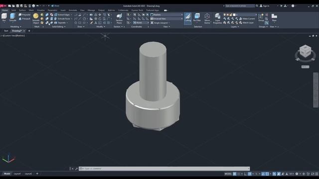 AutoCAD 2023 - How To Draw a 3D Bolt смотреть онлайн