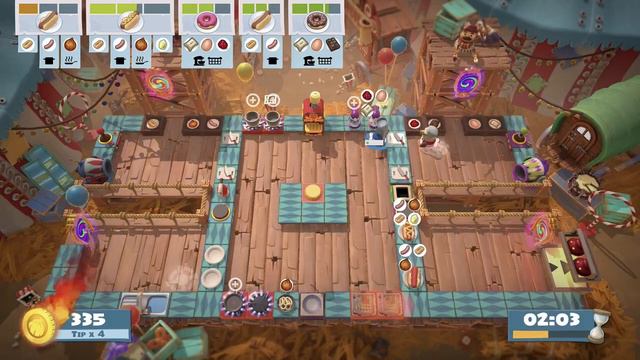 Overcooked! All You Can Eat- Extra Trimmings Carnival of Chaos Level 3-4 смотреть онлайн