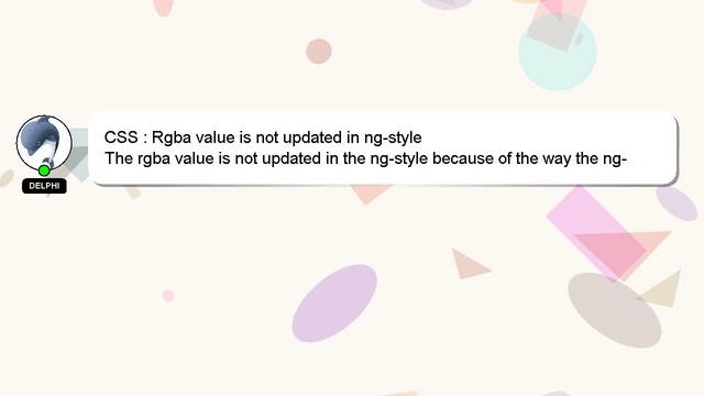 CSS : Rgba value is not updated in ng-style смотреть онлайн