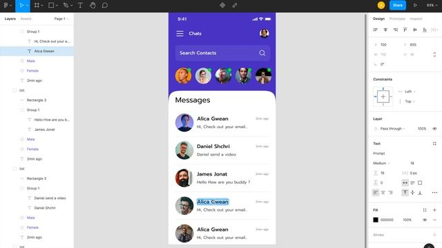 Figma Mobile App Design Tutorial | Chat App | Free смотреть онлайн