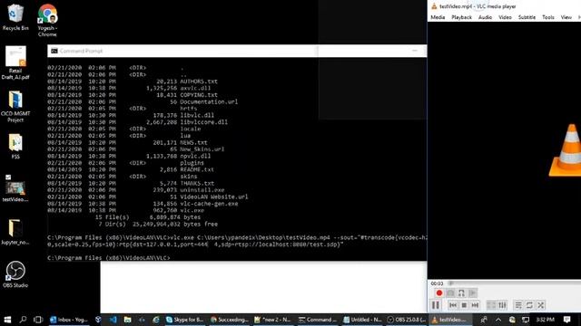 RSTP Client Server using VLC on Windows смотреть онлайн