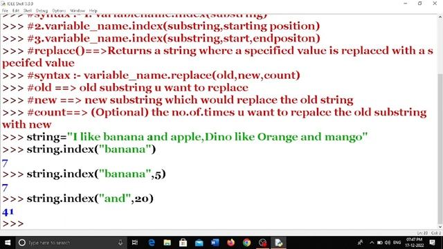 String Methods -index() and replace() in Python PART -15#Python in Tamil#Python Basics#index#replac смотреть онлайн