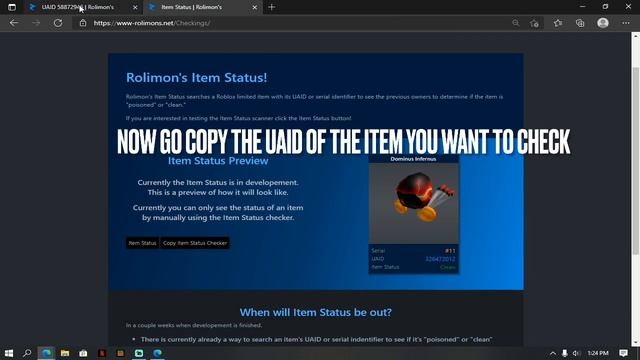ROBLOX Item Status Checker смотреть онлайн