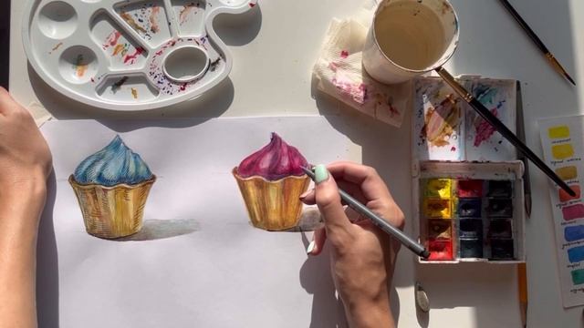 Как нарисовать капкейк? Заключительная часть смотреть онлайн