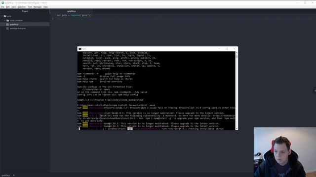 Gulp - Install Gulp and Laravel Elixir to compile your javascript files with nodejs npm смотреть онлайн