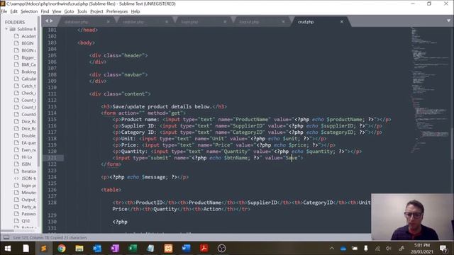 The Northwind Shop Web Application: Part 6.5 - Update (crud.php) смотреть онлайн
