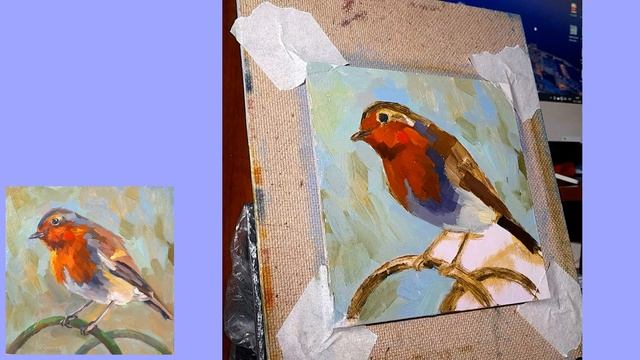 Этюд птички. Начало прописки. #originalpainting #birdpainting #масляная_живопись #картина_птица смотреть онлайн