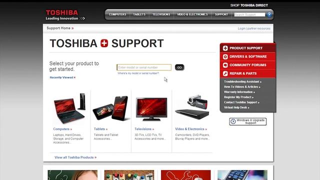 Toshiba How-To: Navigating the NEW Toshiba Support Website смотреть онлайн