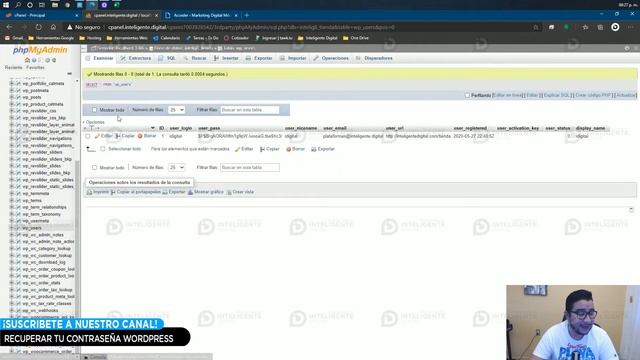 Como recuperar tu contraseña Wordpress con Base de Datos ? смотреть онлайн