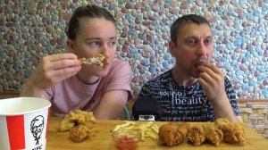 МУКБАНГ КФС БАСКЕТ | MUKBANG KFC BUCKET #kfc #mukbang #asmrrussia #мукбанг #кфс