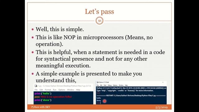 Session -8 Python - Pass in python, Else with While and For in Python смотреть онлайн