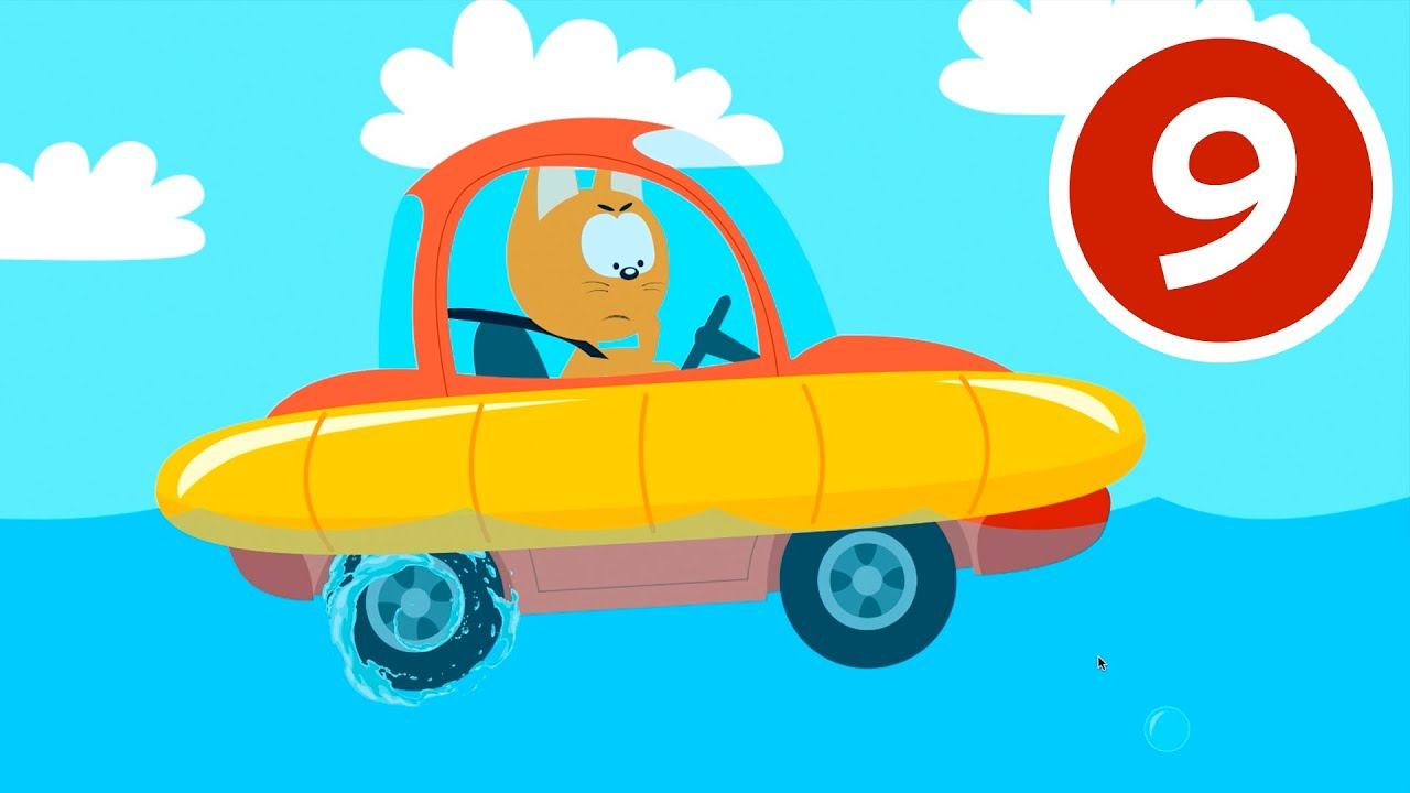 АМФИБИЯ - Котёнок и волшебный гараж - Машинка лодка которая может ездить и по суше и по воде смотреть онлайн