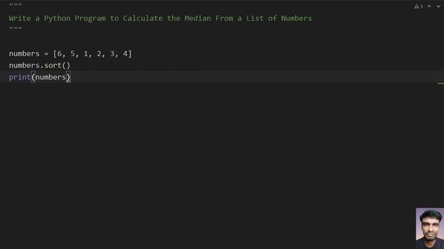 Write a Python Program to Calculate the Median From a List of Numbers смотреть онлайн