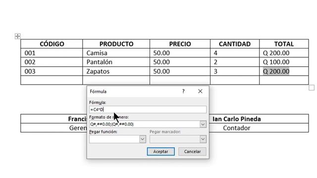 COMO CREAR Y USAR FORMULAS EN TABLAS DE WORD смотреть онлайн