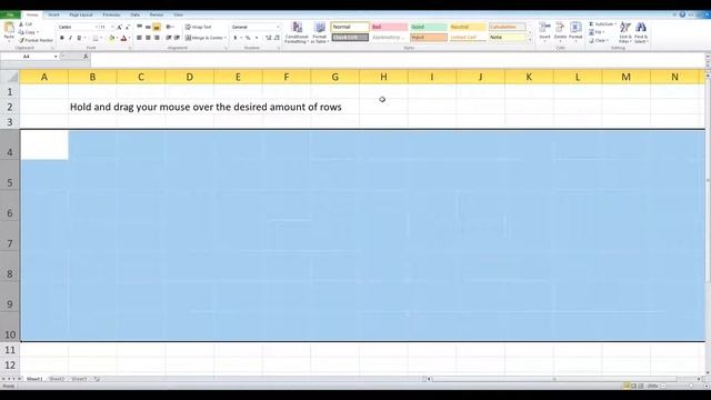 How to adjust multiple Row Heights in Excel 2010 смотреть онлайн