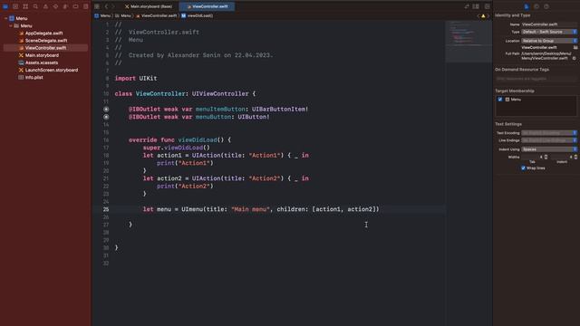 UIKit Swift | UIMenu - создание интерактивного меню