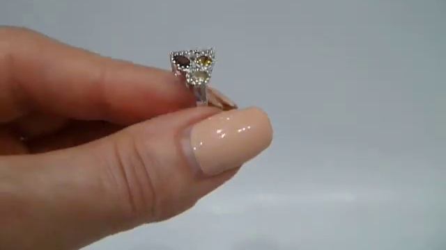 Кольцо с натуральными турмалинами 1.15 Ct Размер 17.5 Серебро 925