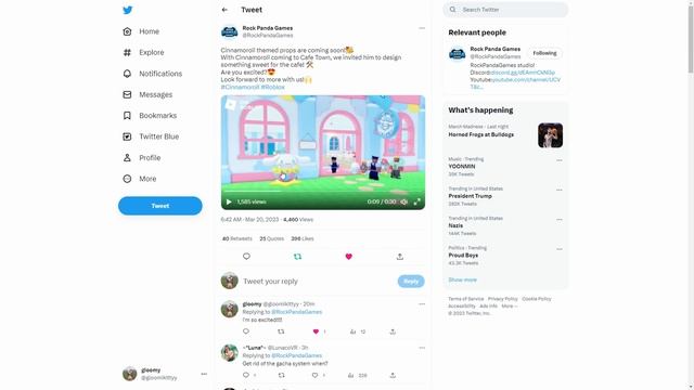 NEWS Cinnamoroll Props / Roblox My Hello Kitty Cafe / gloomikitty ~ смотреть онлайн