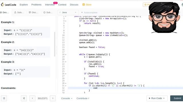 Leetcode Question 301 "Remove Invalid Parentheses" in Java смотреть онлайн