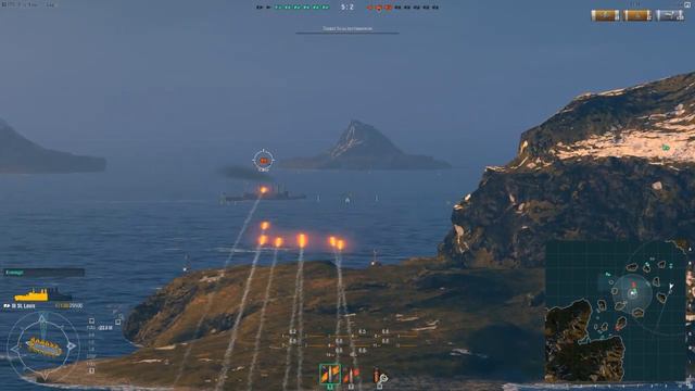 World of Warships ЗБТ "Американский крейсер 3 уровня St.Louis" смотреть онлайн