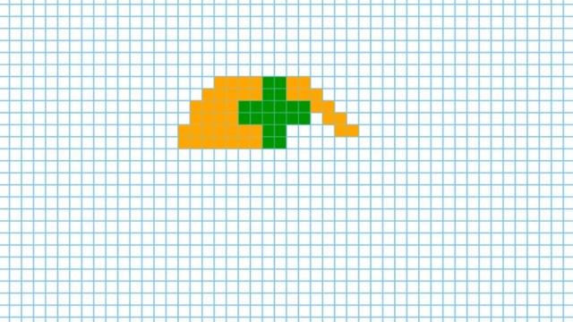 Как нарисовать апельсин. Рисунки по клеточкам смотреть онлайн
