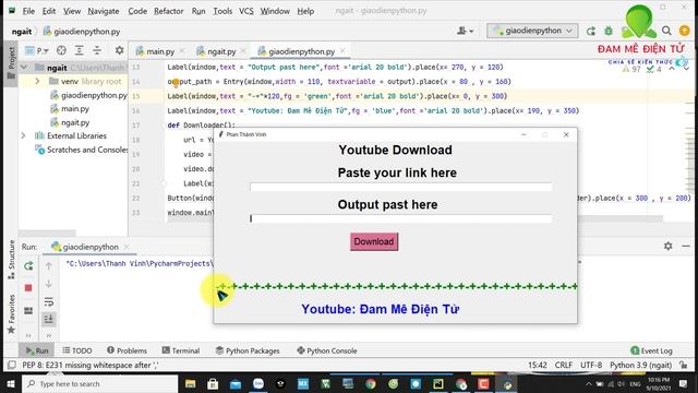 Cách Tải Video Youtube Về Máy Tính Bằng Python | Download Youtube Videos to Computer Using Python смотреть онлайн