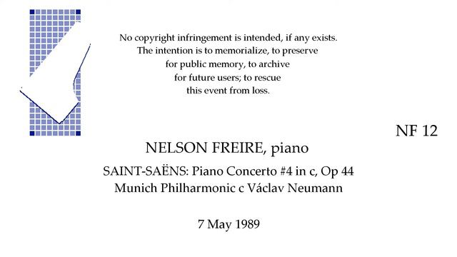 NELSON FREIRE, piano SAINT SAENS Concerto #4 Munich c Neumann 1989 (Corrected) смотреть онлайн