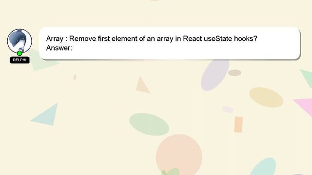 Array : Remove first element of an array in React useState hooks? смотреть онлайн