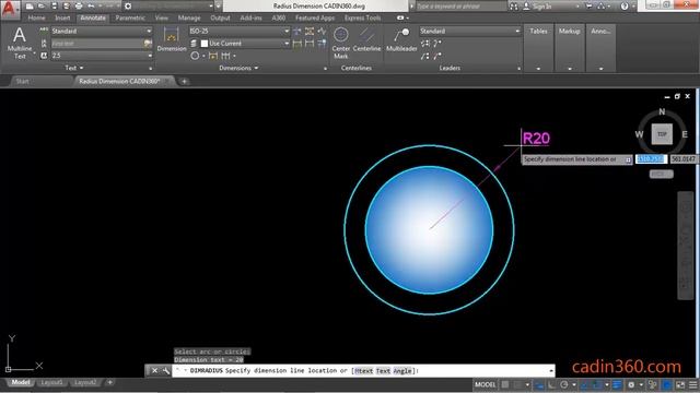 How to Create Radius Dimension in AutoCAD 2018 смотреть онлайн