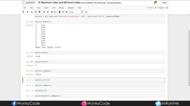 Maximum Value Index and Mininum Value Index | Pandas Tutorials | Data Science | WonkyCode | Telugu смотреть онлайн