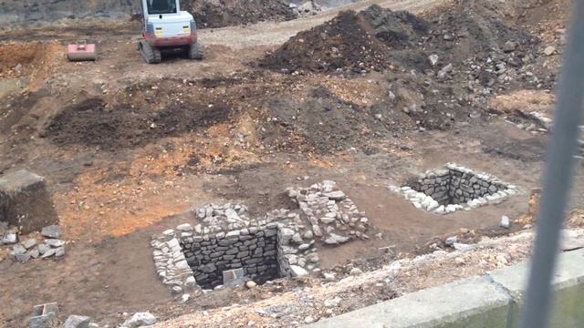 Археологические раскопки в городе Бинген на Рейне, Германия, 18.02.2015. Видео 1 смотреть онлайн