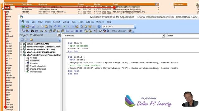 Excel VBA - Phone Book - Contact Manager - Phone List - Excel 2010 - Part 4 смотреть онлайн