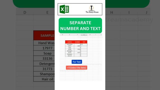 SEPARATE NUMBER AND TEXT II SEPARATE NUMBER AND TEXT IN EXCEL iII EXCEL #shortsvideo смотреть онлайн