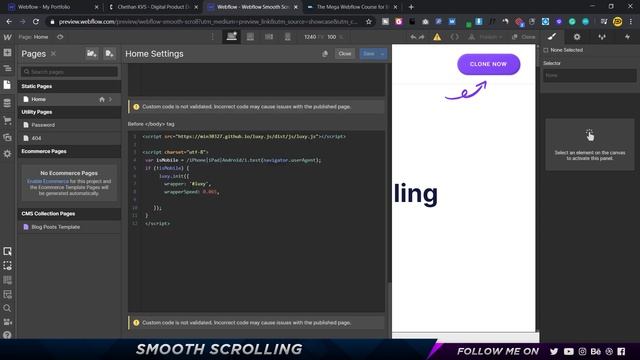 Smooth Scrolling Effect in Webflow - Tutorial смотреть онлайн
