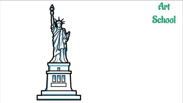 How we Can Draw Statue of Liberty Step by Step, смотреть онлайн