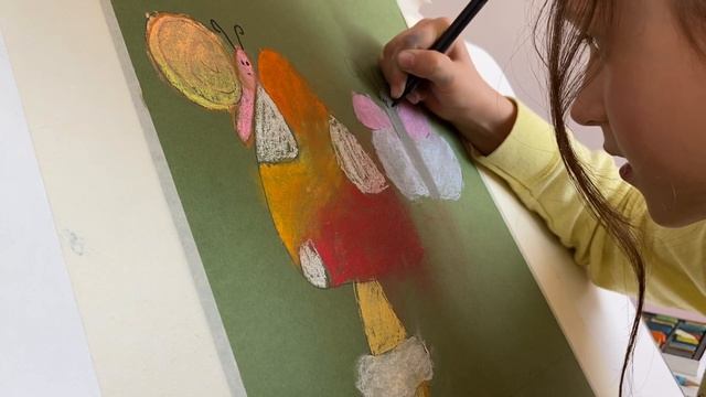 Рисуем с детьми 5-7 лет / Как нарисовать грибочек / Рисуем пастелью смотреть онлайн