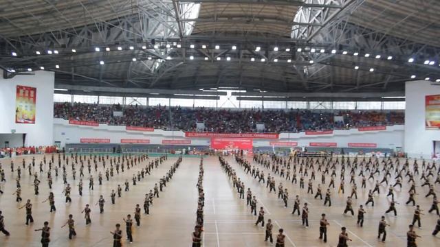 Выступление с веерами — Церемония открытия международного турнира кунг-фу. Пекин, 2015 год