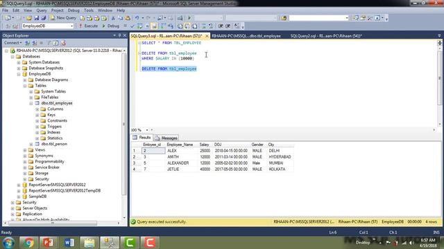 Part 11 : Working with 'DELETE' SQL Statement смотреть онлайн