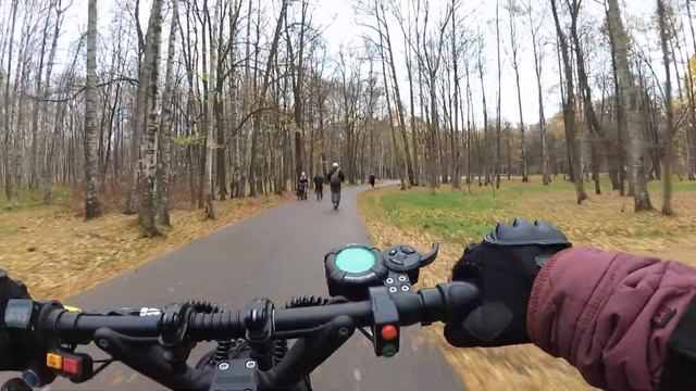 Электросамокат. Последние деньки осени в Удельном парке. смотреть онлайн