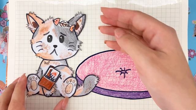 Wild cats are pregnant and help them give birth |How to make a paper cat ? 종이로 고양이를 | Paper Stories смотреть онлайн